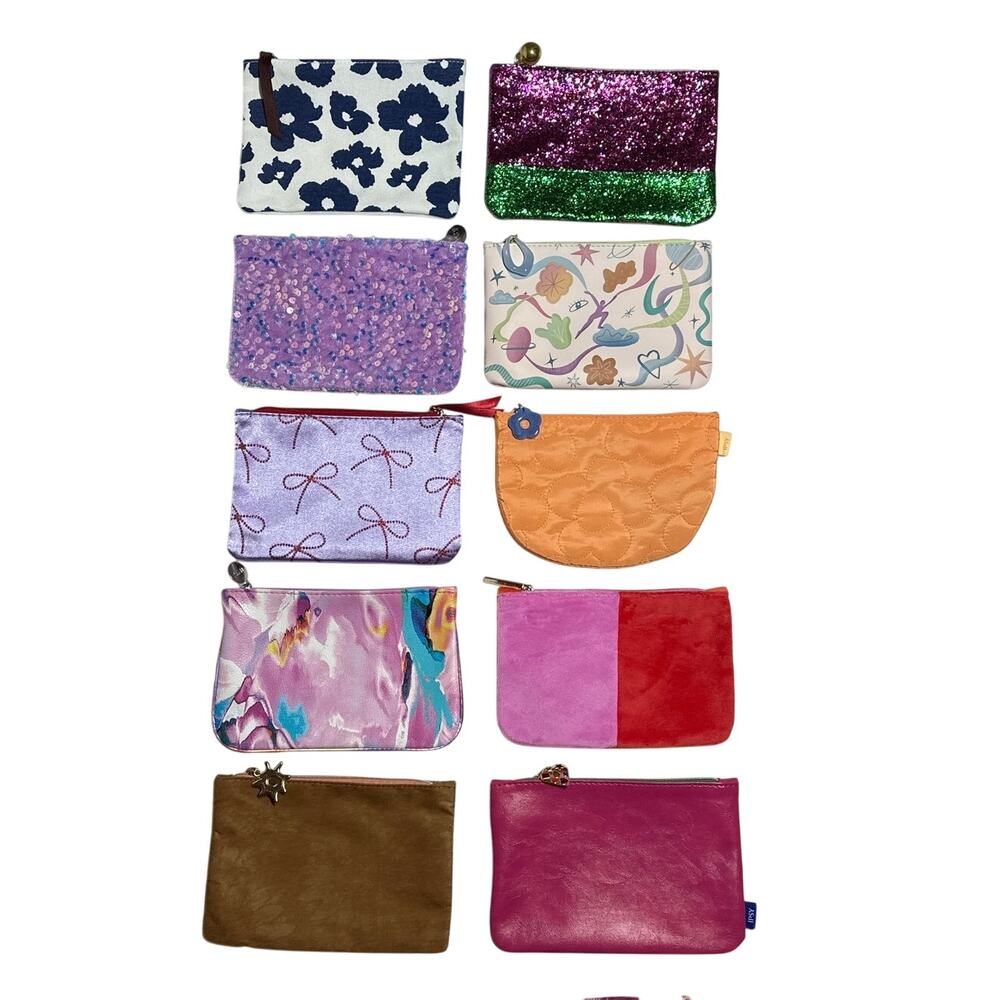 Ipsy Glam Bags Lot of 10 Makeup Travel Pouches Assorted Styles & Colors